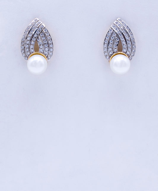 Pearls and Zircon Silver Gold Plated Tops